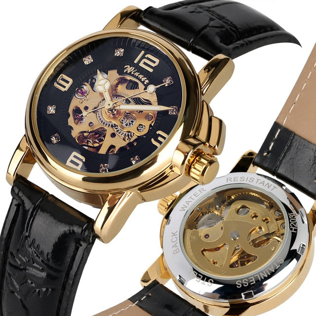 Women Watches Black Silver Golden Skeleton Watch Automatic-self-winding Mechanical Watches Elegant Luxury Timepieces Gifts