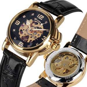Women Watches Black Silver Golden Skeleton Watch Automatic-self-winding Mechanical Watches Elegant Luxury Timepieces Gifts