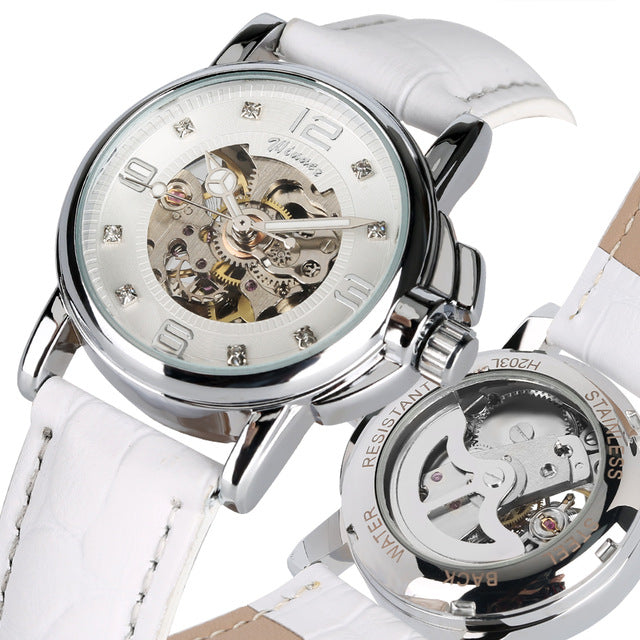 Women Watches Black Silver Golden Skeleton Watch Automatic-self-winding Mechanical Watches Elegant Luxury Timepieces Gifts