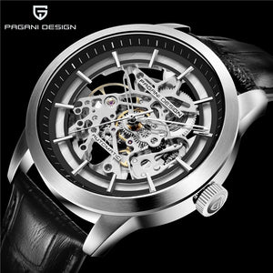 PAGANI DESIGN Luxury Men's Business Mechanical Watch Leather Skeleton Hollow Clock Waterproof Men's Automatic Mechanical Watch