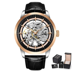 PAGANI DESIGN Luxury Men's Business Mechanical Watch Leather Skeleton Hollow Clock Waterproof Men's Automatic Mechanical Watch