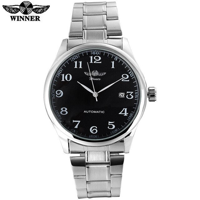 WINNER Men Watch Skeleton Design Auto Self-Wind Stainless Steel Strap Man Watches Drop Shipping Wholesale Relogio Masculino
