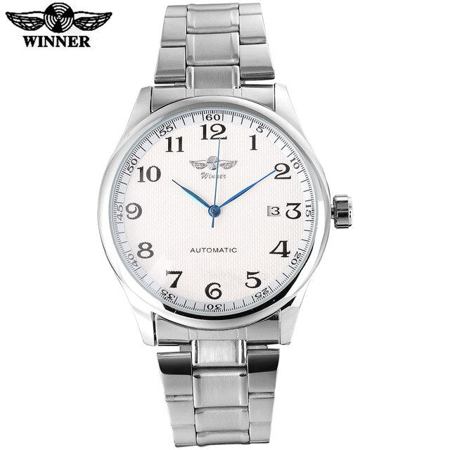 WINNER Men Watch Skeleton Design Auto Self-Wind Stainless Steel Strap Man Watches Drop Shipping Wholesale Relogio Masculino