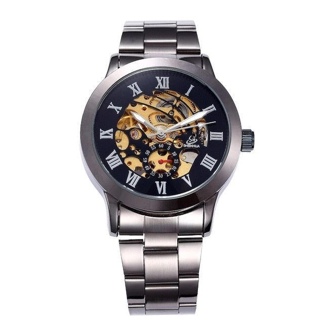 New Steampunk Watches Men Vintage Bronze Automatic Mechanical Skeleton Wrist Watches Men's Mechanical Watch Relogio Masculino