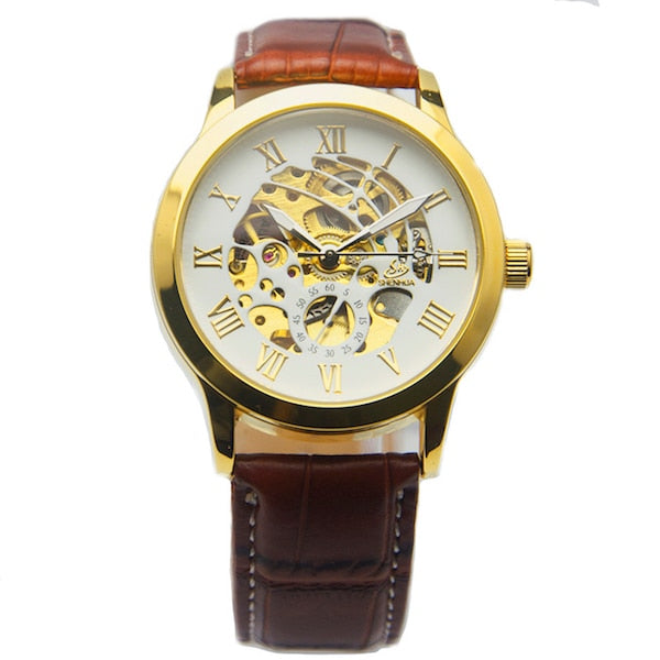 New Steampunk Watches Men Vintage Bronze Automatic Mechanical Skeleton Wrist Watches Men's Mechanical Watch Relogio Masculino