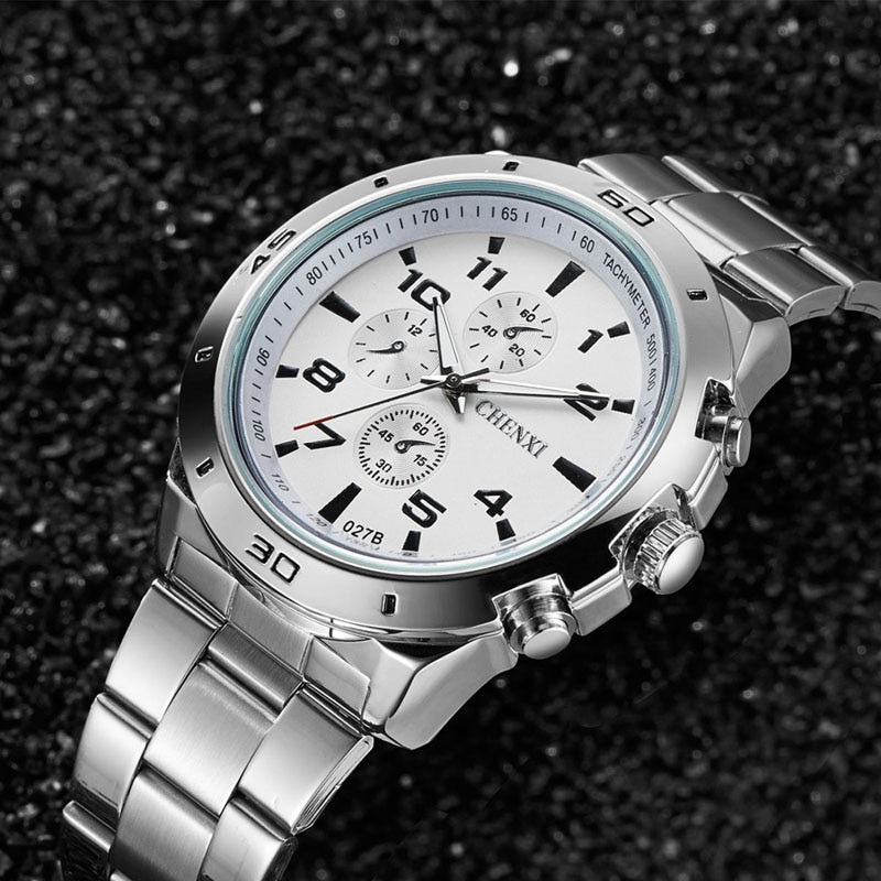 CHENXI Fashion Luxury Watches Men Casual Stainless Steel Waterproof Gift Clock Quartz Male Wristwatch Relogio Masculino 074-46
