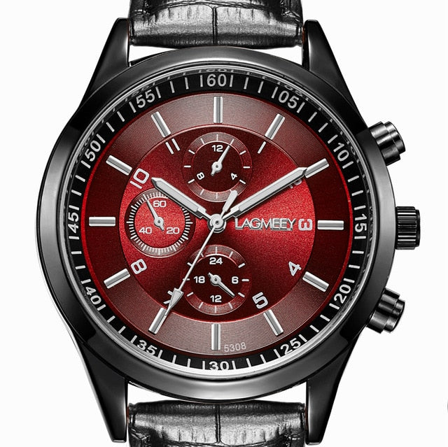 LAGMEEY Famous Brand Men Quartz Watch Black Metal Band Stainless Steel Men Watches Waterproof Wristwatch reloj hombre 2017 New