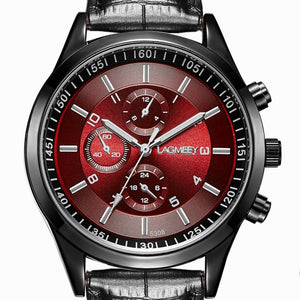LAGMEEY Famous Brand Men Quartz Watch Black Metal Band Stainless Steel Men Watches Waterproof Wristwatch reloj hombre 2017 New