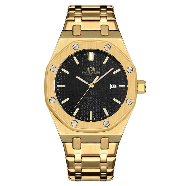 Men Automatic Self Wind Mechanical Stainless Steel Strap Simple Business Blue Rose Gold Yellow Gold Date Watch