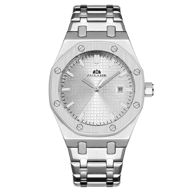 Men Automatic Self Wind Mechanical Stainless Steel Strap Simple Business Blue Rose Gold Yellow Gold Date Watch