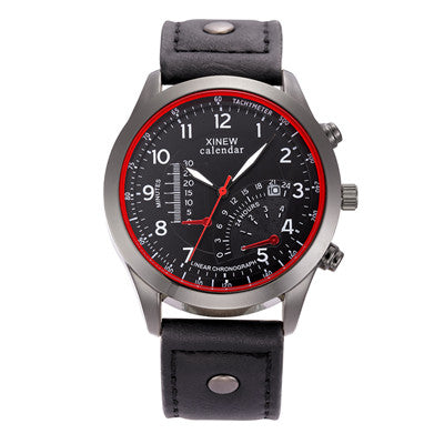 Wholesale Cheap Watch XINEW Car Racing Dashboard Leather Band Date Calendar Casual Quartz Watches Men Montre Homme Designer 2018