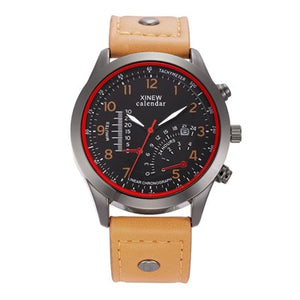 Wholesale Cheap Watch XINEW Car Racing Dashboard Leather Band Date Calendar Casual Quartz Watches Men Montre Homme Designer 2018