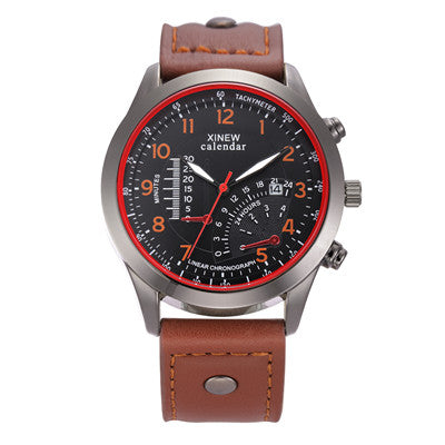 Wholesale Cheap Watch XINEW Car Racing Dashboard Leather Band Date Calendar Casual Quartz Watches Men Montre Homme Designer 2018