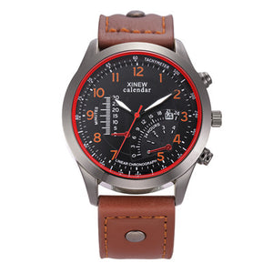 Wholesale Cheap Watch XINEW Car Racing Dashboard Leather Band Date Calendar Casual Quartz Watches Men Montre Homme Designer 2018