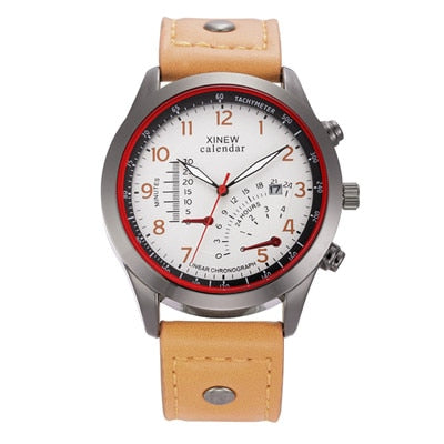 Wholesale Cheap Watch XINEW Car Racing Dashboard Leather Band Date Calendar Casual Quartz Watches Men Montre Homme Designer 2018