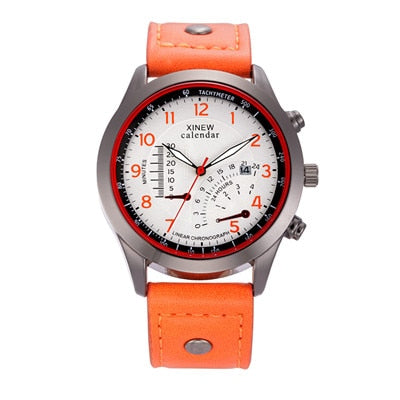 Wholesale Cheap Watch XINEW Car Racing Dashboard Leather Band Date Calendar Casual Quartz Watches Men Montre Homme Designer 2018