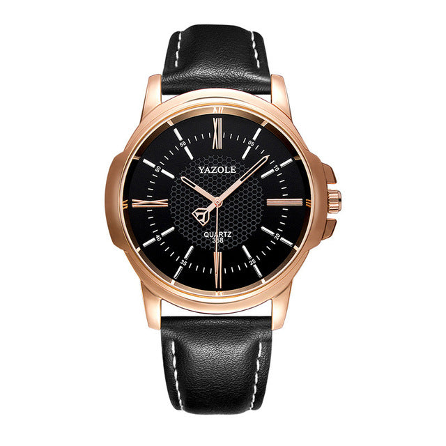 YAZOLE Rose Gold Wrist Watch Men 2018 Top Brand Luxury Famous For Male Clock Quartz Watch Golden Wristwatch Relogio Masculino