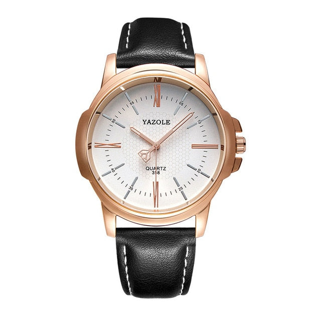 YAZOLE Rose Gold Wrist Watch Men 2018 Top Brand Luxury Famous For Male Clock Quartz Watch Golden Wristwatch Relogio Masculino