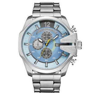 Cagarny Mens Quartz Analog Watch Luxury Fashion Sport Wristwatch Waterproof Black Stainless Male Watches Clock Relogio Masculino