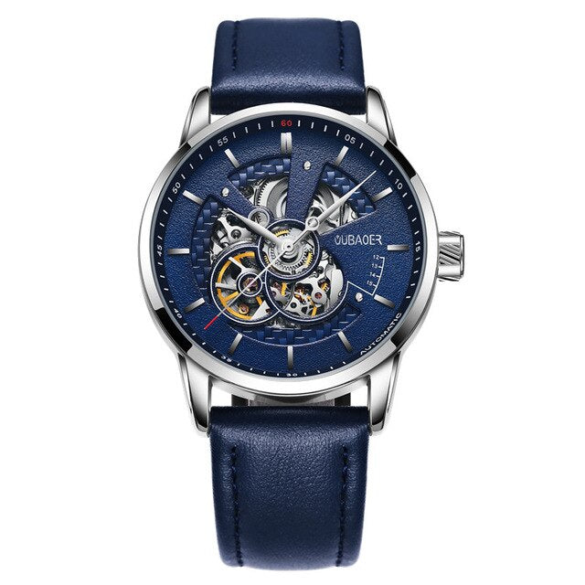 2017 automatic mechanical watch men OUBAOER brand sport men watches fashion skeleton wristwatches male relogio masculino erkek
