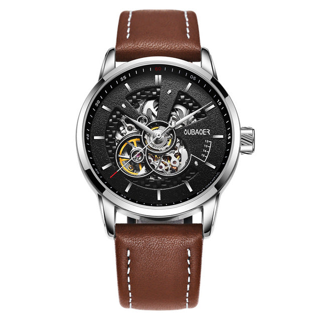 2017 automatic mechanical watch men OUBAOER brand sport men watches fashion skeleton wristwatches male relogio masculino erkek