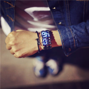 korean style men women digital wristwatches creative LED light electronic male female clock fashion casual couple bracelet watch