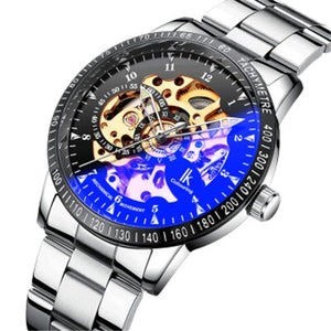 IK Colouring Automatic Watch for Men Women with Stainless Steel Strap Analogue Skeleton