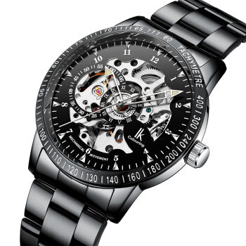 IK Colouring Automatic Watch for Men Women with Stainless Steel Strap Analogue Skeleton