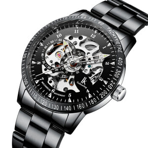 IK Colouring Automatic Watch for Men Women with Stainless Steel Strap Analogue Skeleton