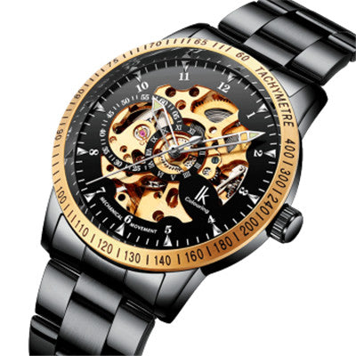 IK Colouring Automatic Watch for Men Women with Stainless Steel Strap Analogue Skeleton