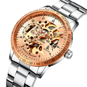 IK Colouring Automatic Watch for Men Women with Stainless Steel Strap Analogue Skeleton