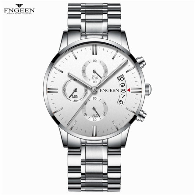 FNGEEN 2019 Quartz Watch Men Business Waterproof Auto Date Watch Male erkek kol saati Auto Date Luxury Men's Watch Watches