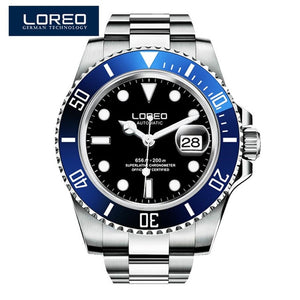 2019 Men Watches LOREO Sport Waterproof 200M Watch Relogio Masculino Men's Clock Automatic Mechanical Military Army clock