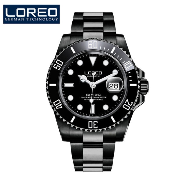 2019 Men Watches LOREO Sport Waterproof 200M Watch Relogio Masculino Men's Clock Automatic Mechanical Military Army clock