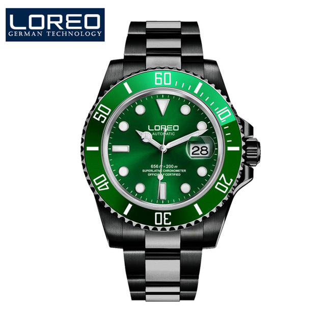 2019 Men Watches LOREO Sport Waterproof 200M Watch Relogio Masculino Men's Clock Automatic Mechanical Military Army clock