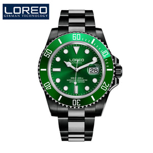 2019 Men Watches LOREO Sport Waterproof 200M Watch Relogio Masculino Men's Clock Automatic Mechanical Military Army clock