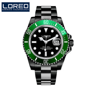 2019 Men Watches LOREO Sport Waterproof 200M Watch Relogio Masculino Men's Clock Automatic Mechanical Military Army clock
