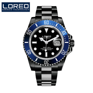 2019 Men Watches LOREO Sport Waterproof 200M Watch Relogio Masculino Men's Clock Automatic Mechanical Military Army clock