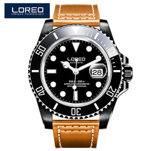 2019 Men Watches LOREO Sport Waterproof 200M Watch Relogio Masculino Men's Clock Automatic Mechanical Military Army clock