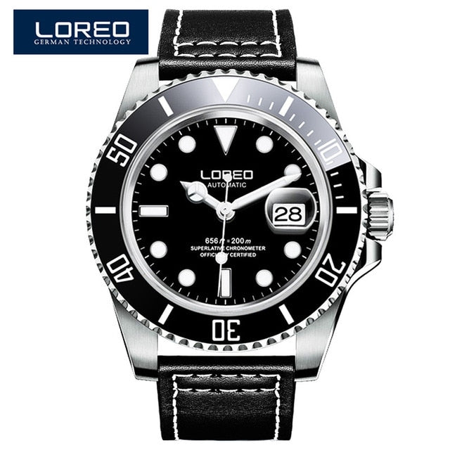 2019 Men Watches LOREO Sport Waterproof 200M Watch Relogio Masculino Men's Clock Automatic Mechanical Military Army clock