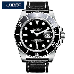 2019 Men Watches LOREO Sport Waterproof 200M Watch Relogio Masculino Men's Clock Automatic Mechanical Military Army clock