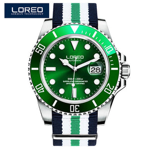 2019 Men Watches LOREO Sport Waterproof 200M Watch Relogio Masculino Men's Clock Automatic Mechanical Military Army clock